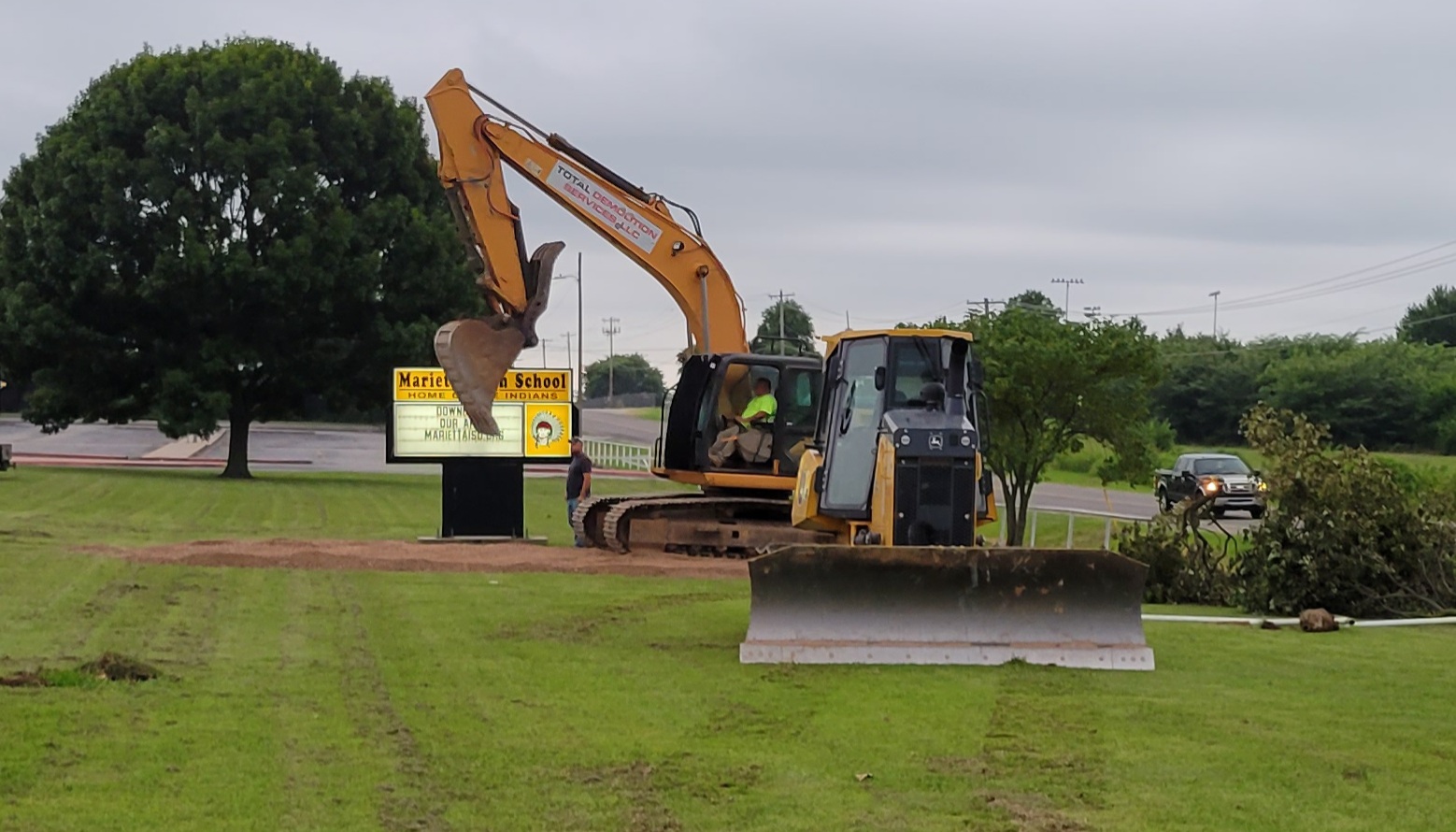 New building construction begins.
