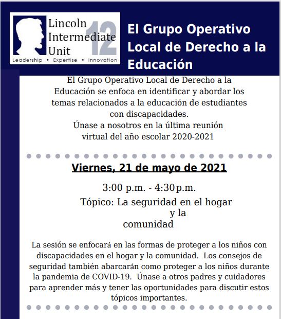 El Grupo Operativo Local de Derecho a la Educación