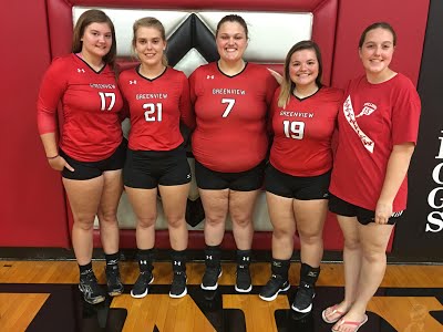 A photo of the volleyball team.