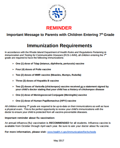 Immunization Requirements