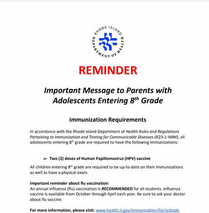 reminder 8th grade