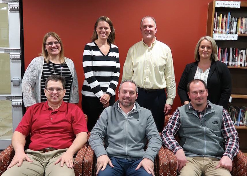 A photo of Front Row: Mike Brown, Ben Liechty, Phil Garwood Back Row: Rhonda Isch, Heather Frank, TIm Tobias and Jeremi Schortgen.