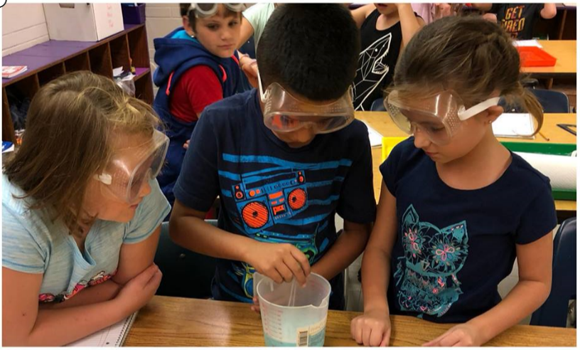 Elementary students doing classwork