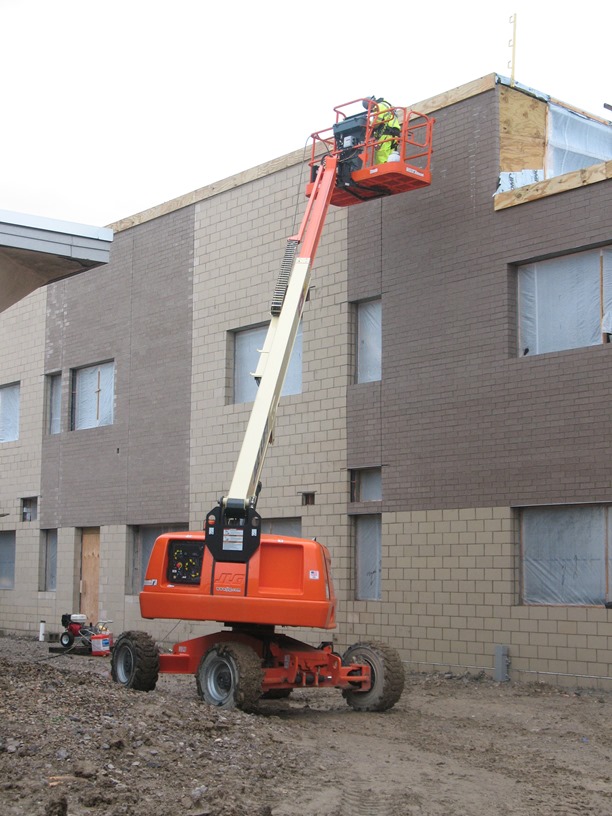 Photo of finishing up brick and block.