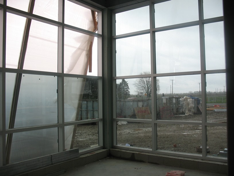 View from the conference room in the new high school office.