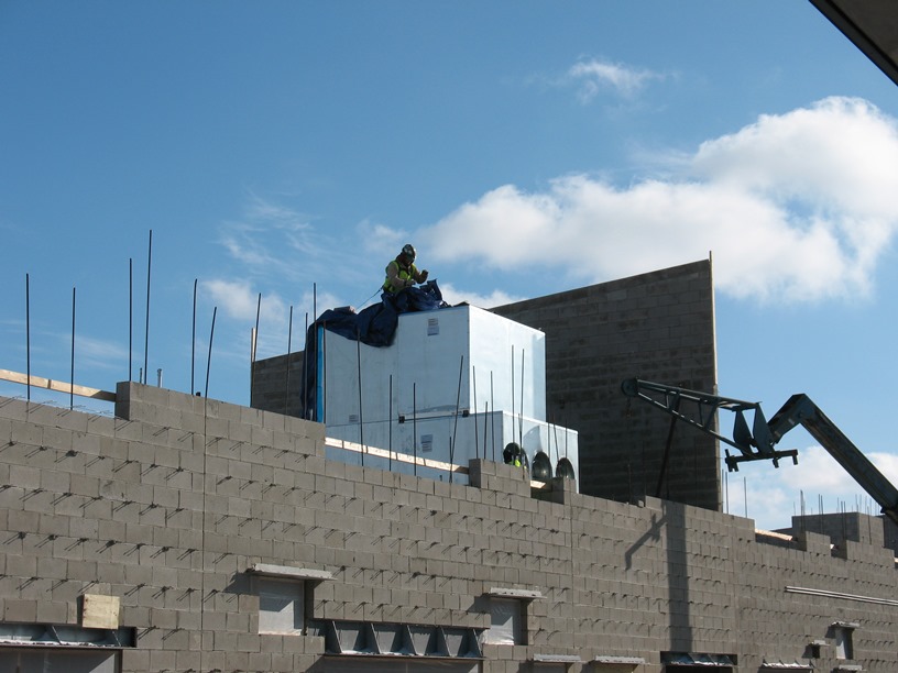 Photo of the Air handler being covered.