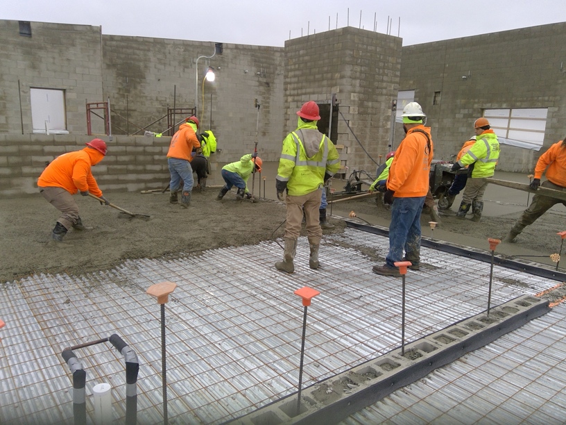Photo of the concrete on the second floor.