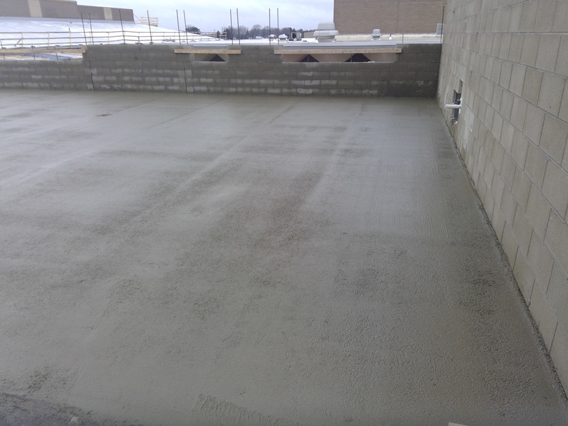 Photo of the concrete on the second floor.