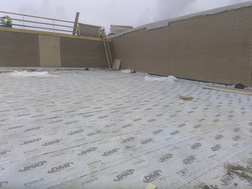 Photo of the roof over the locker rooms.