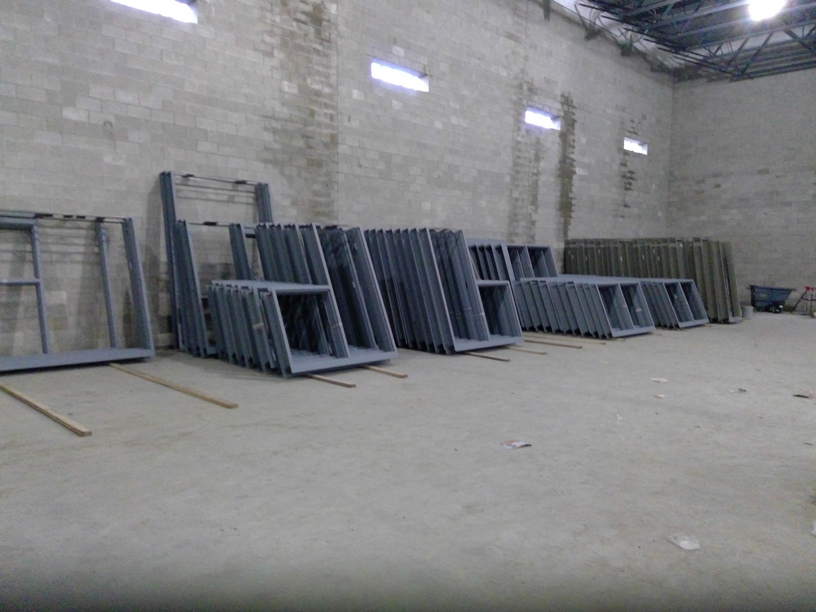 Photo of the Classroom windows and door frames inside the gym.
