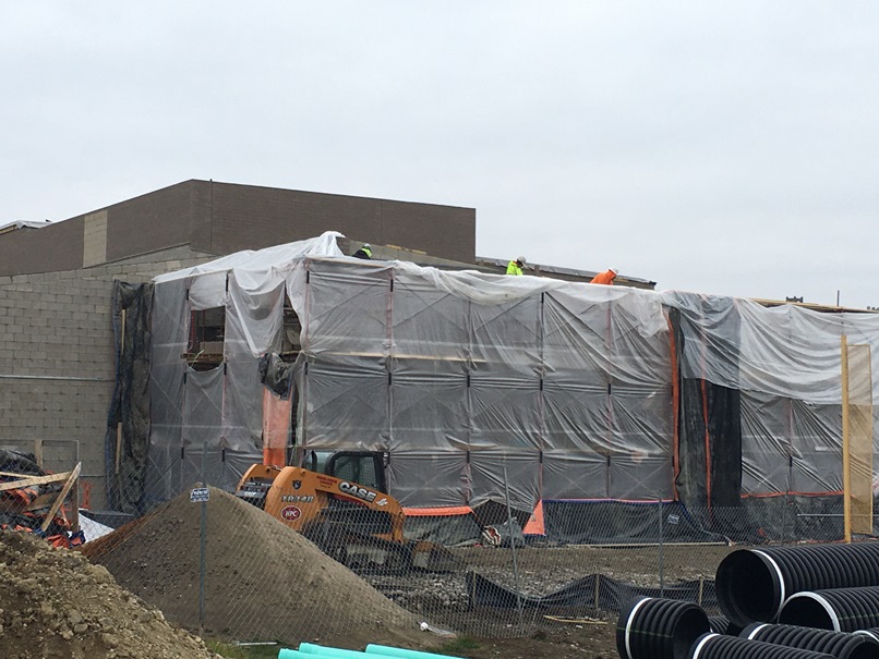 Photo of the west side of the building is ready for the weather.