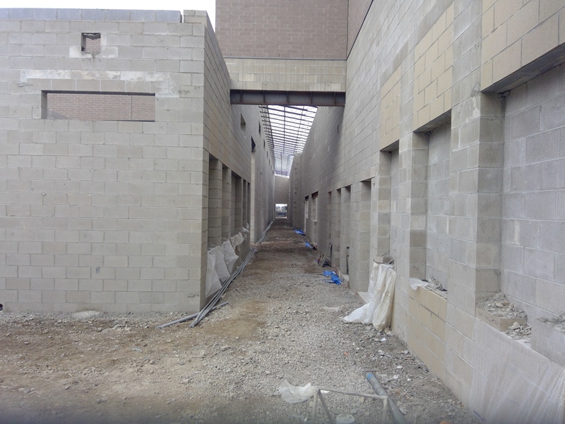 Photo of The hall between the media center and the gym.