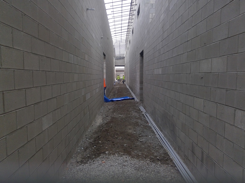 Photo of the new building behind the school.