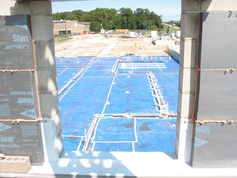 View from the firewall looking north.