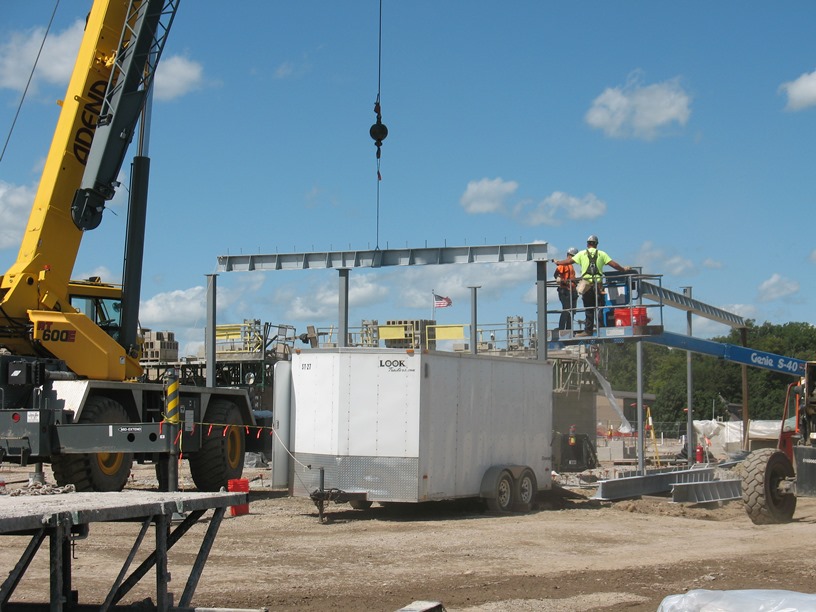 Photo of the Girders on the new front entrance of the high school.