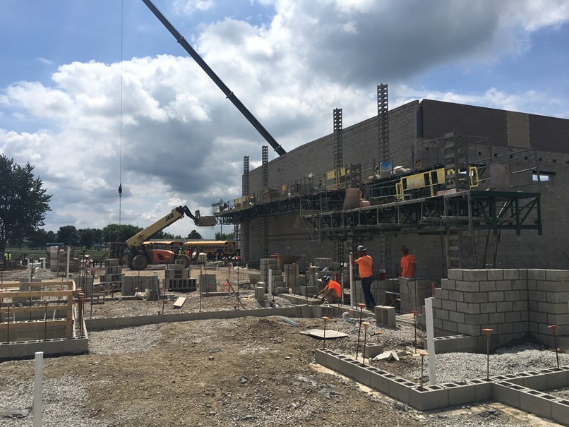 Photo of the East wall of the new gym.