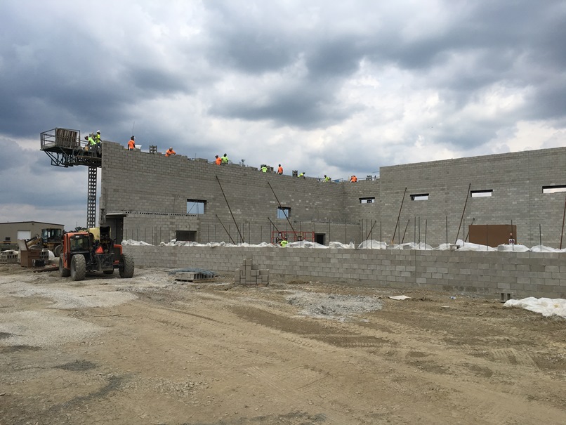 Photo of the West wall of the new gym.