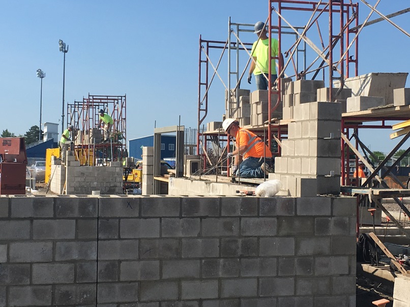 Photo of the Northwest corner of the new gym.
