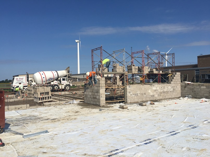 Photo of the Northwest corner of the new gym.