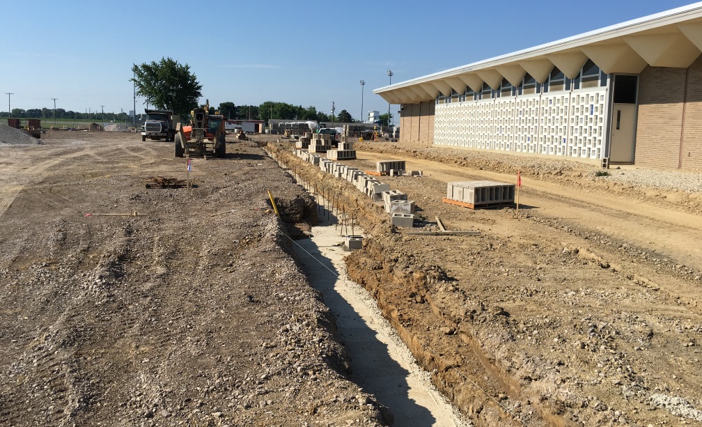 Photo of Future education wing and courtyard.