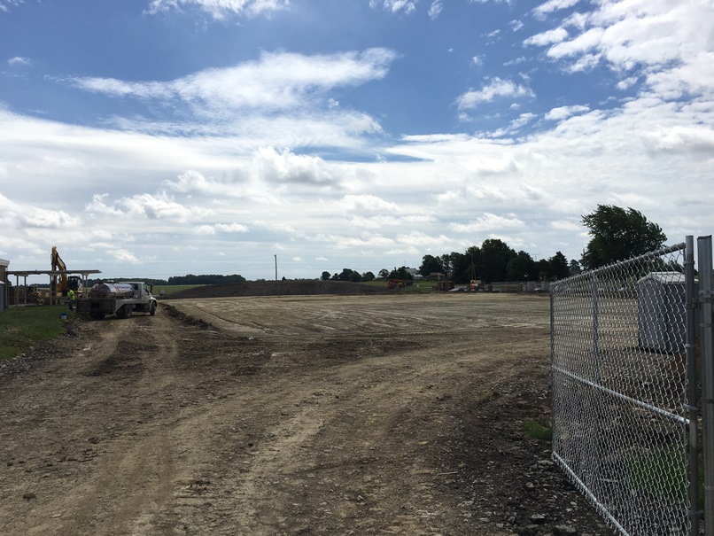 Photos of the Pad for the new building after lime stabilization.