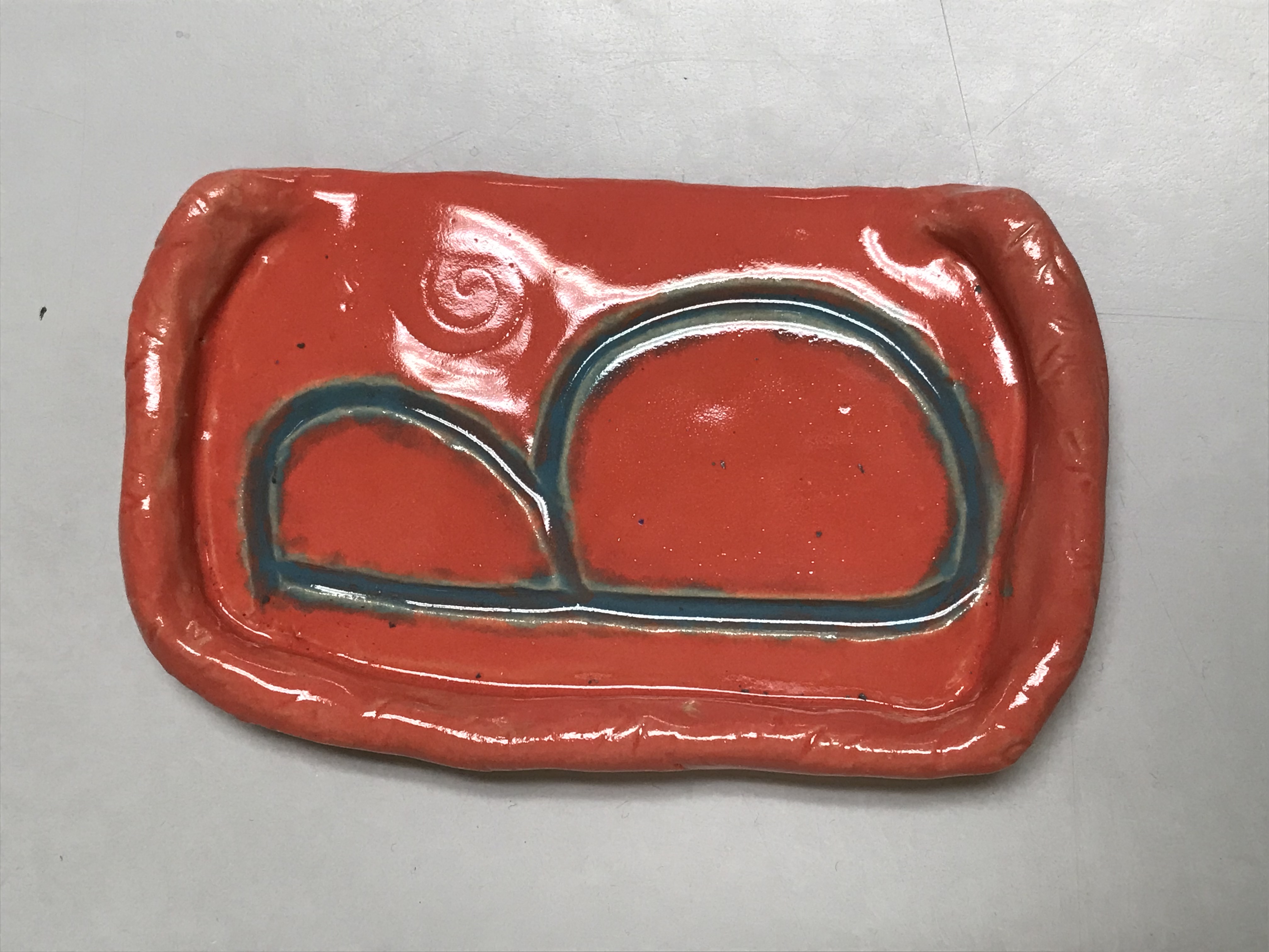 Students working on ceramic ornaments.
