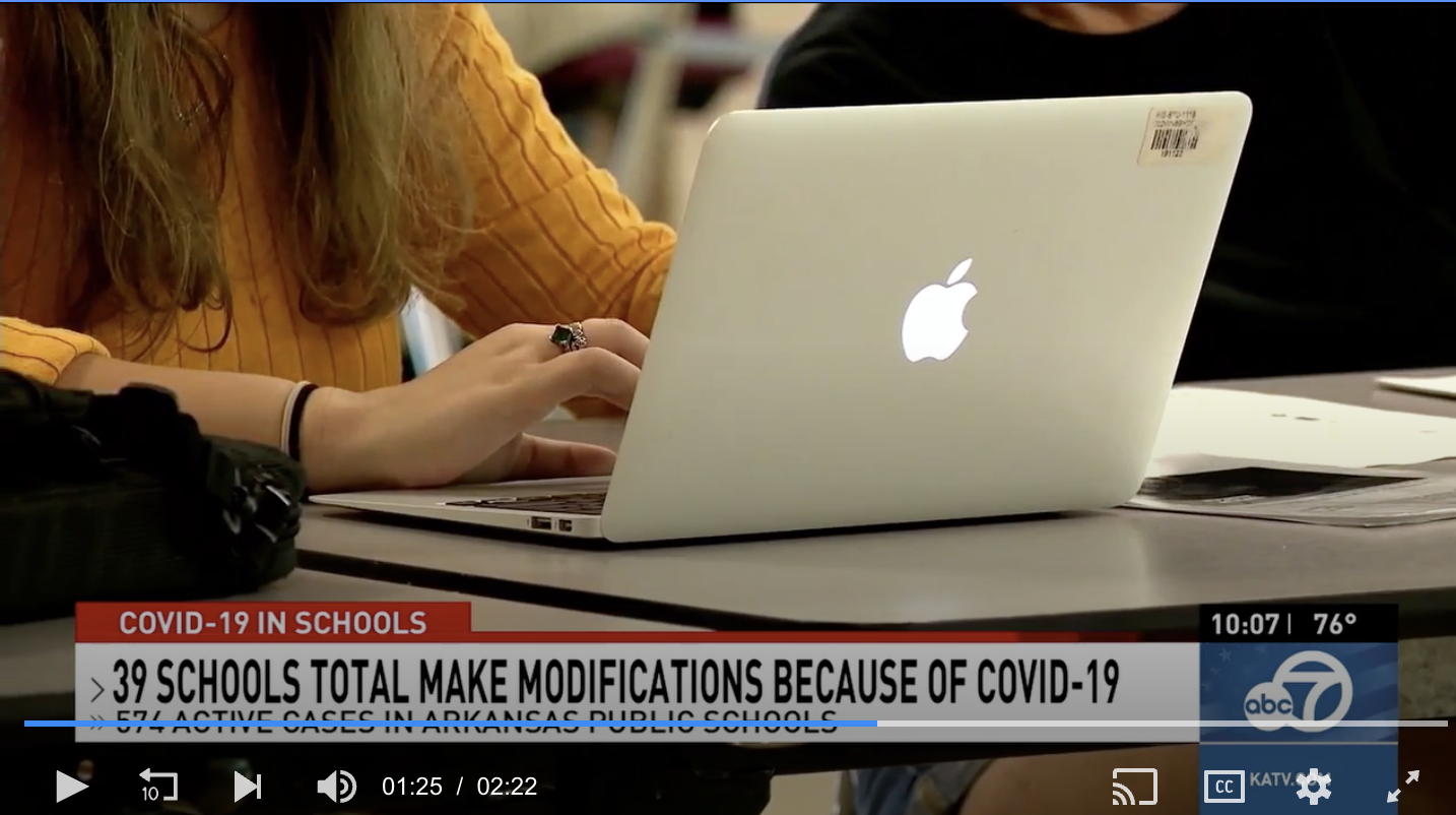 KATV: 574 active COVID-19 cases in public schools; 22 modifications to onsite instruction