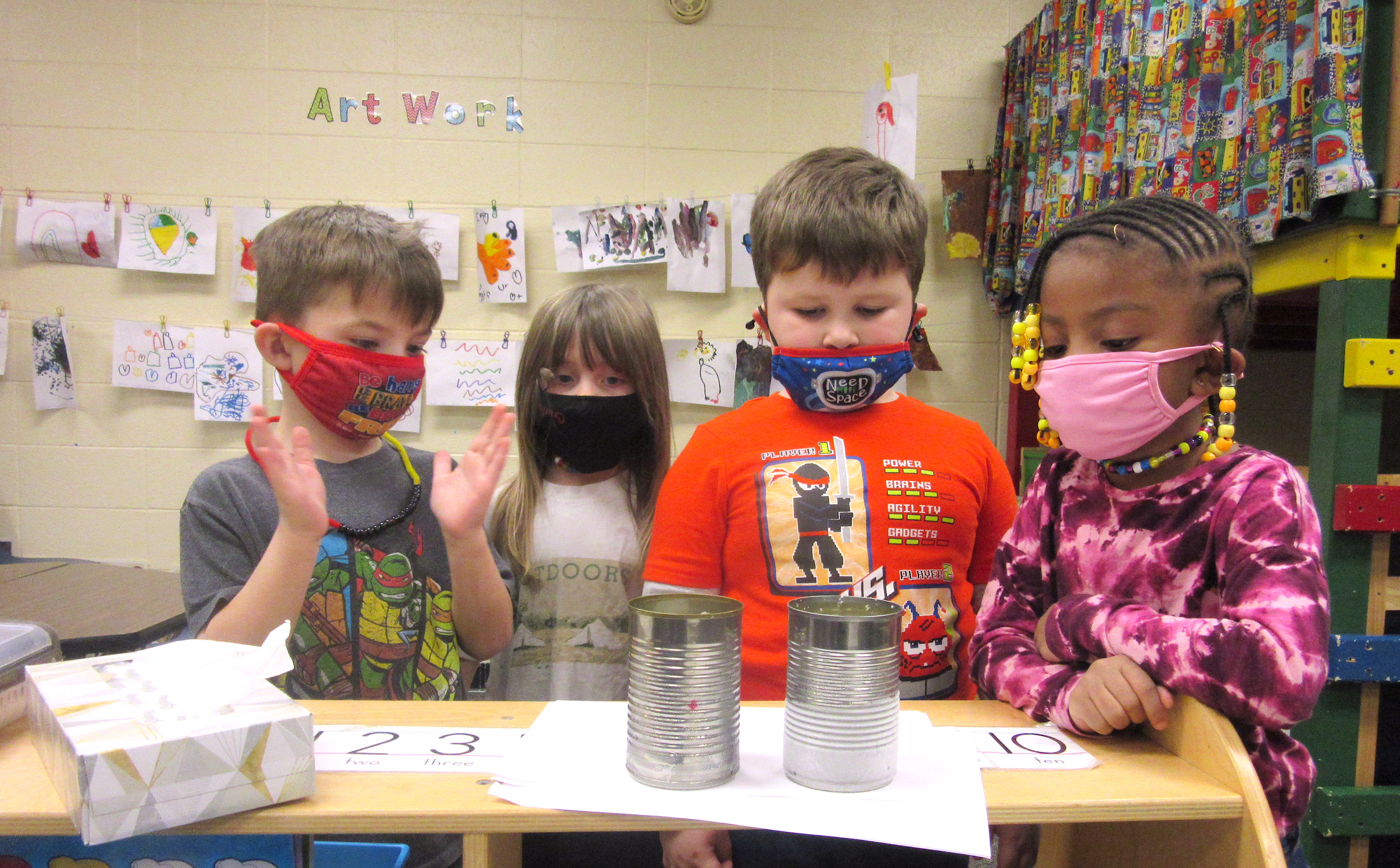 kids with masks on