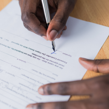 signing paper