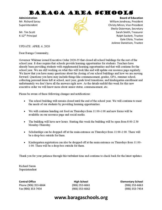UPDATE - APRIL 6, 2020