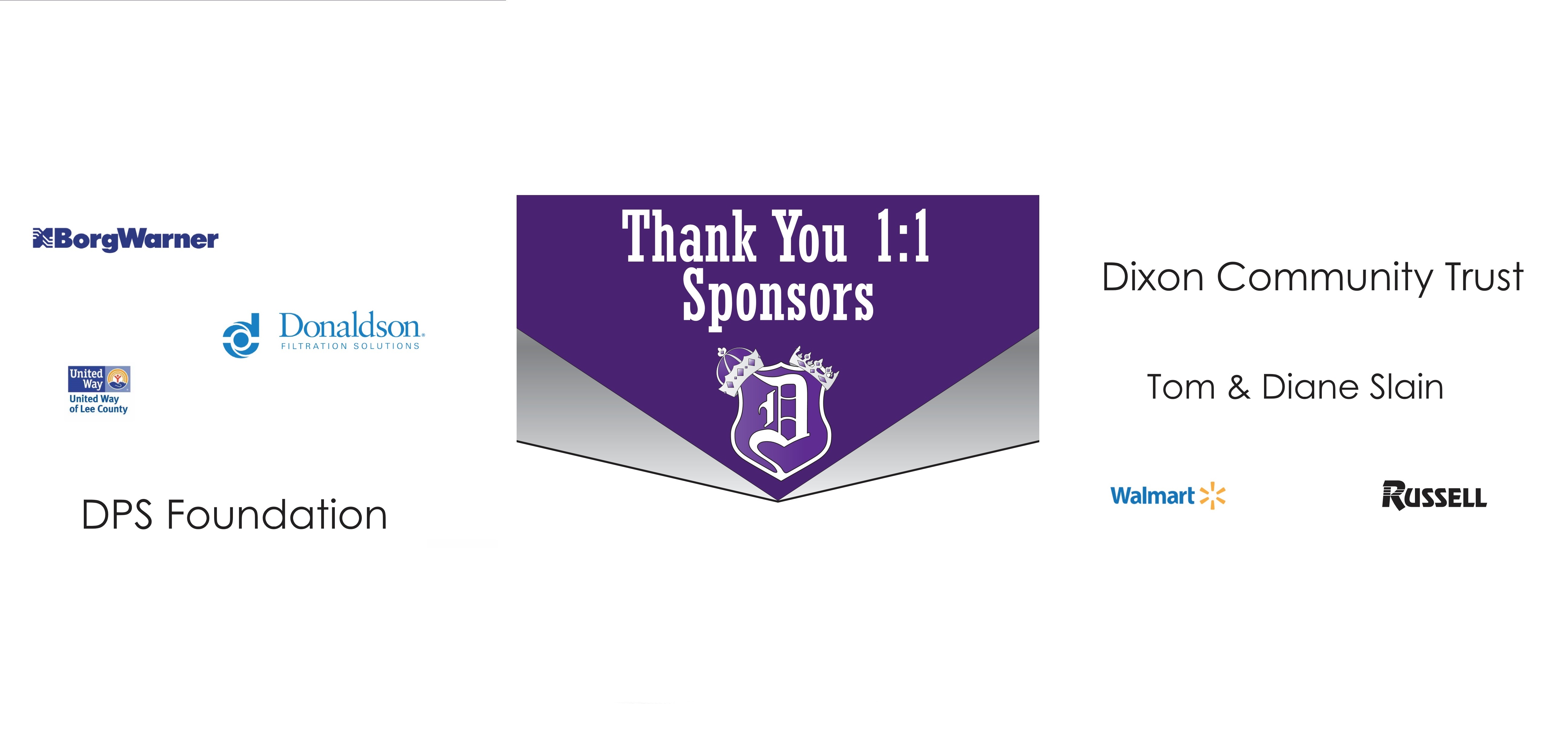 Sponsors for the 1 to 1 project