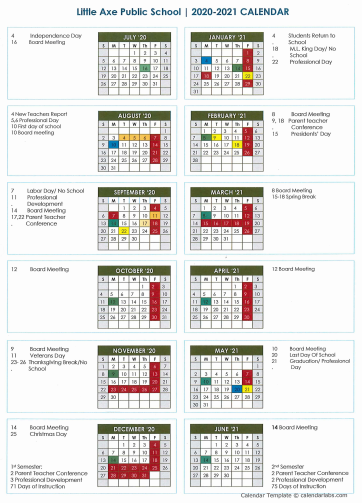 School Calendars | Little Axe Public Schools