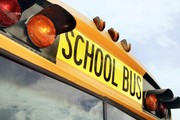 A photo of the School Bus headlights
