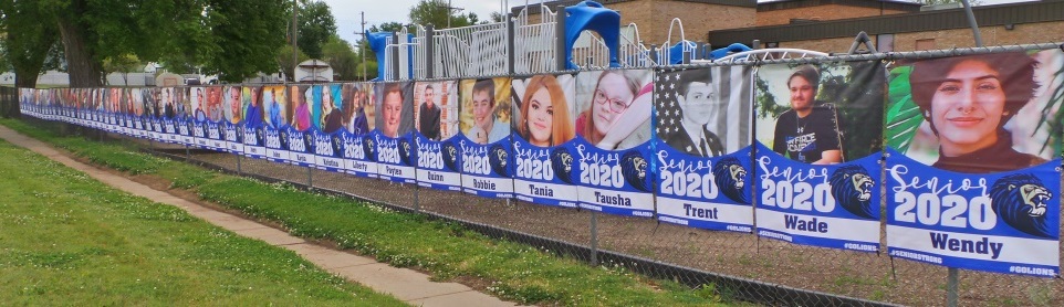 Header of the posters with every student from the graduating Class of 2020