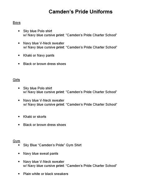 CAMDEN'S PRIDE CHARTER SCHOOL