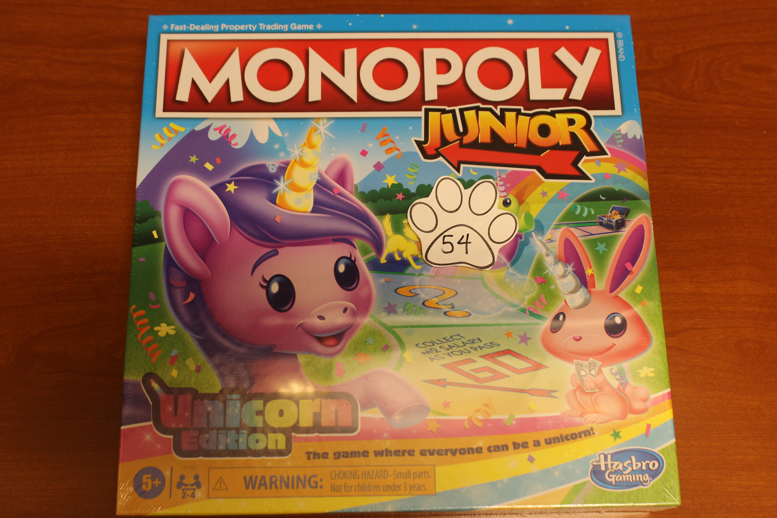 54 Paws Monopoly Junior Unicorn Edition