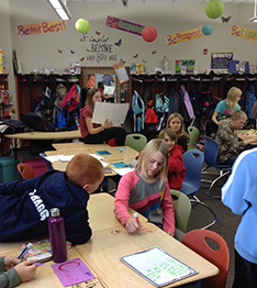 Students working on their classroom