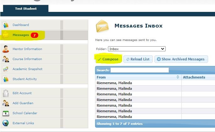 Message Inbox
