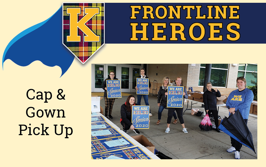 Photos of the Cap & Gown Pick up team.