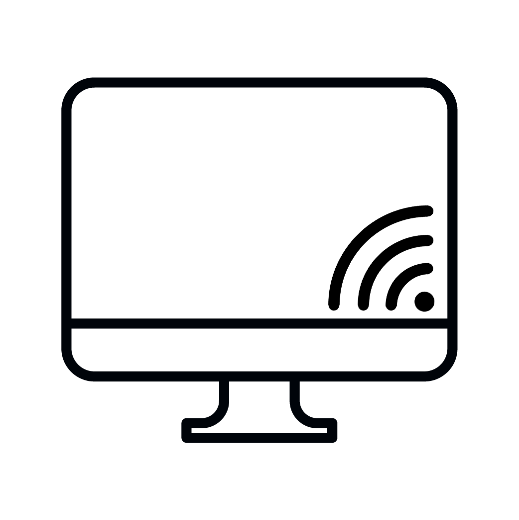 IMAGE OF A COMPUTER WITH WIFI SIGN.