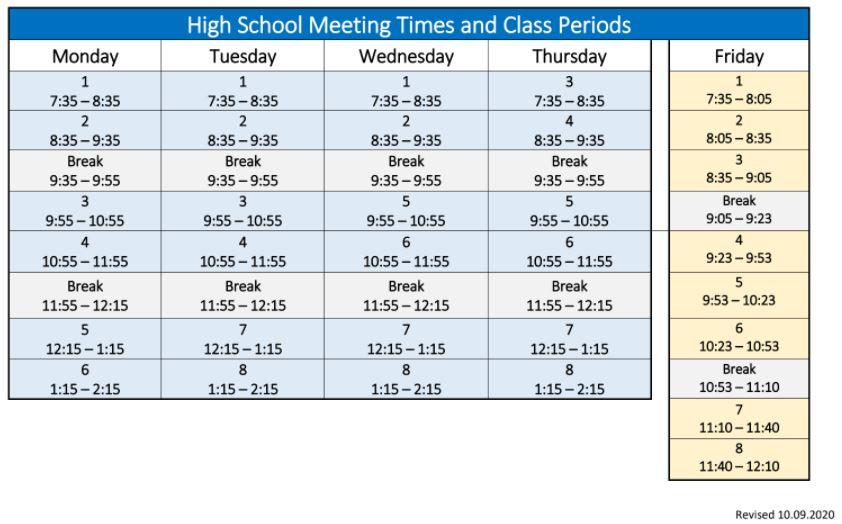 Distance Leaning Schedule