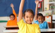 Kids raising their hand