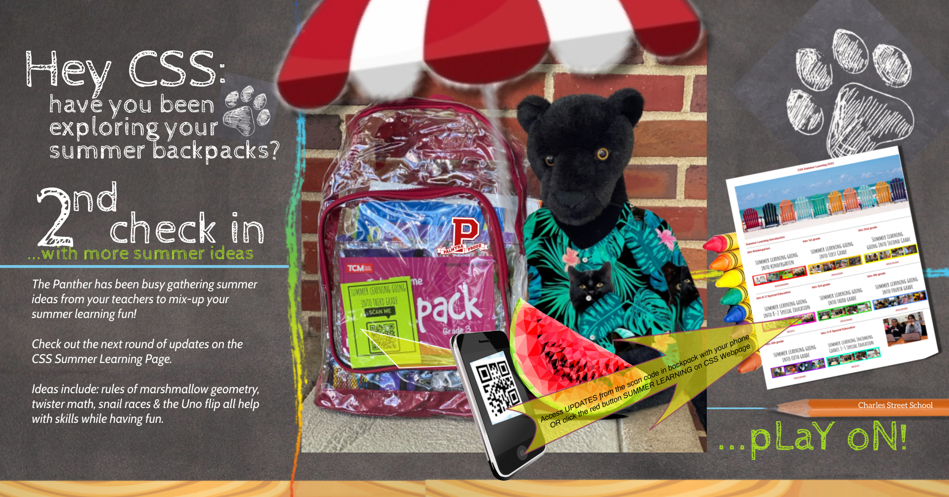 #2 Update to Summer Learning- Panther with watermelon