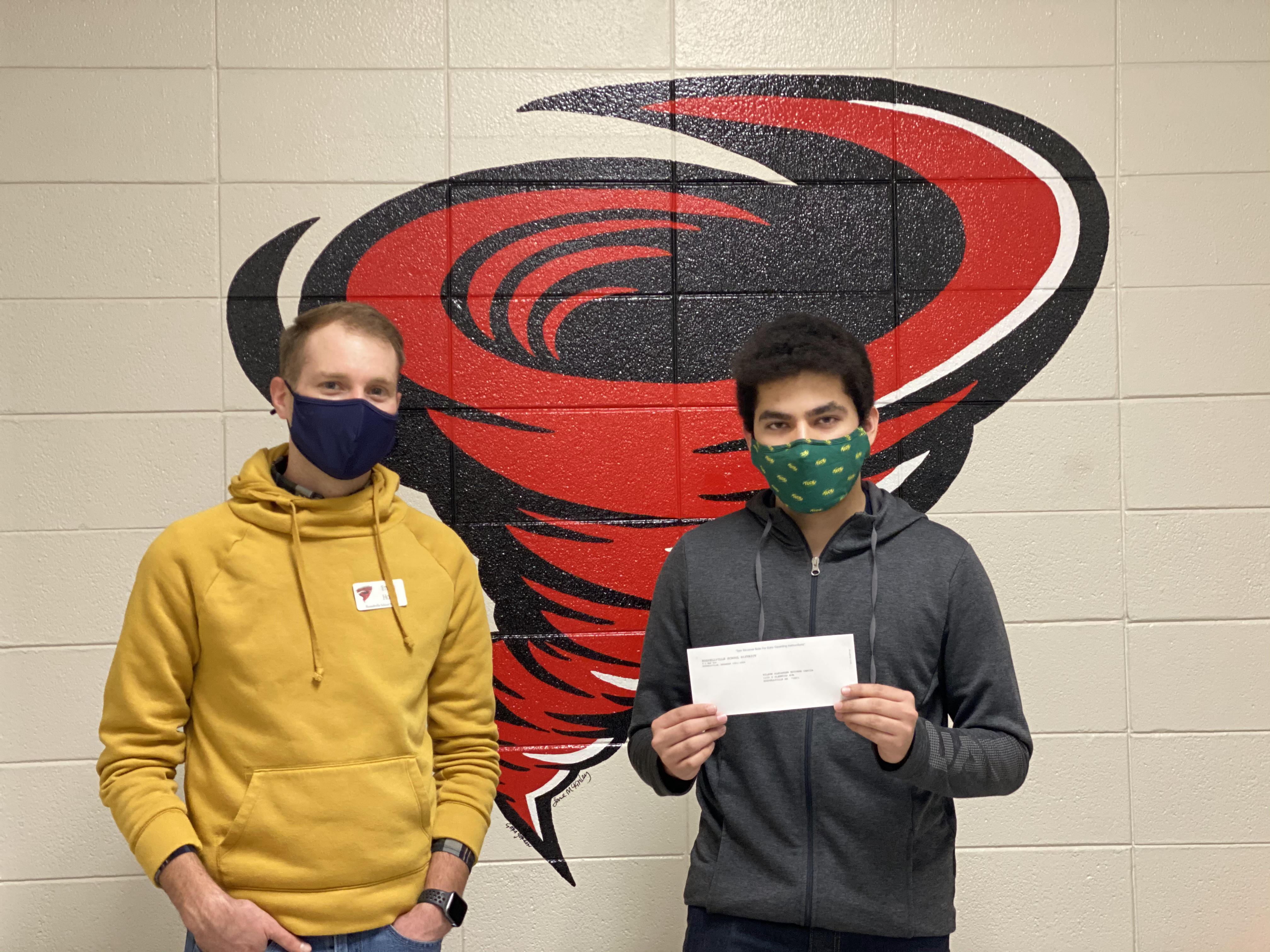 For a score of 3, Wilson Escobar, $250 and $50 for the RHS Computer Science A classroom. Wilson is majoring in Computer Science at Arkansas Tech University.