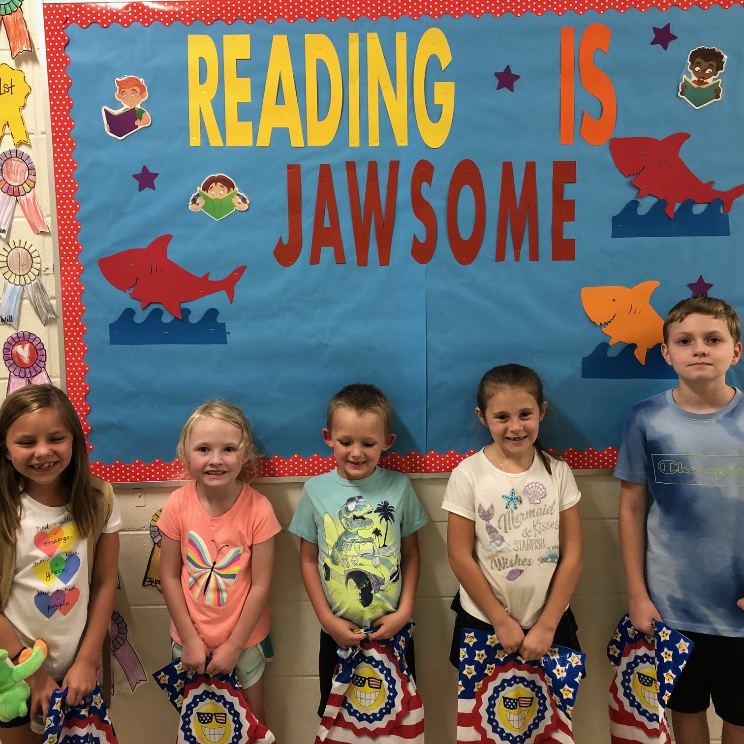 August Readers of the Month-LeeAnne T., Piper F., Will F., Kylee P., Tucker C. (not pictured: Hunter J. and Abby D.)