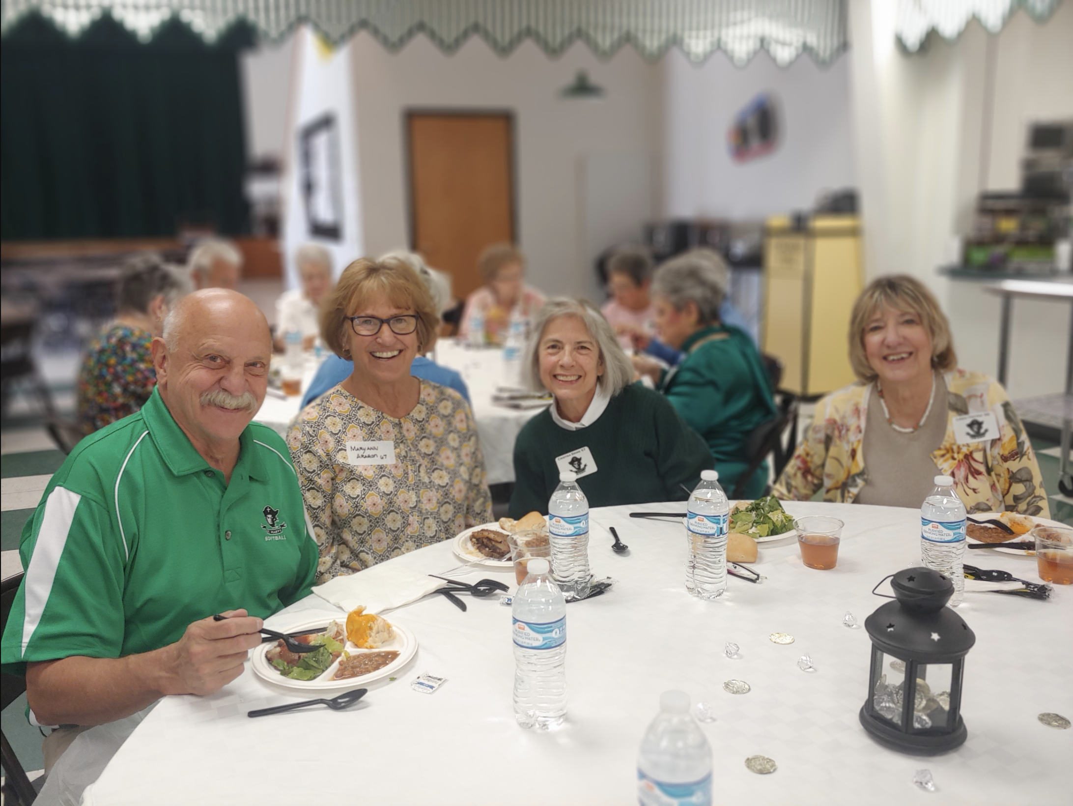 Group at a dinner table
