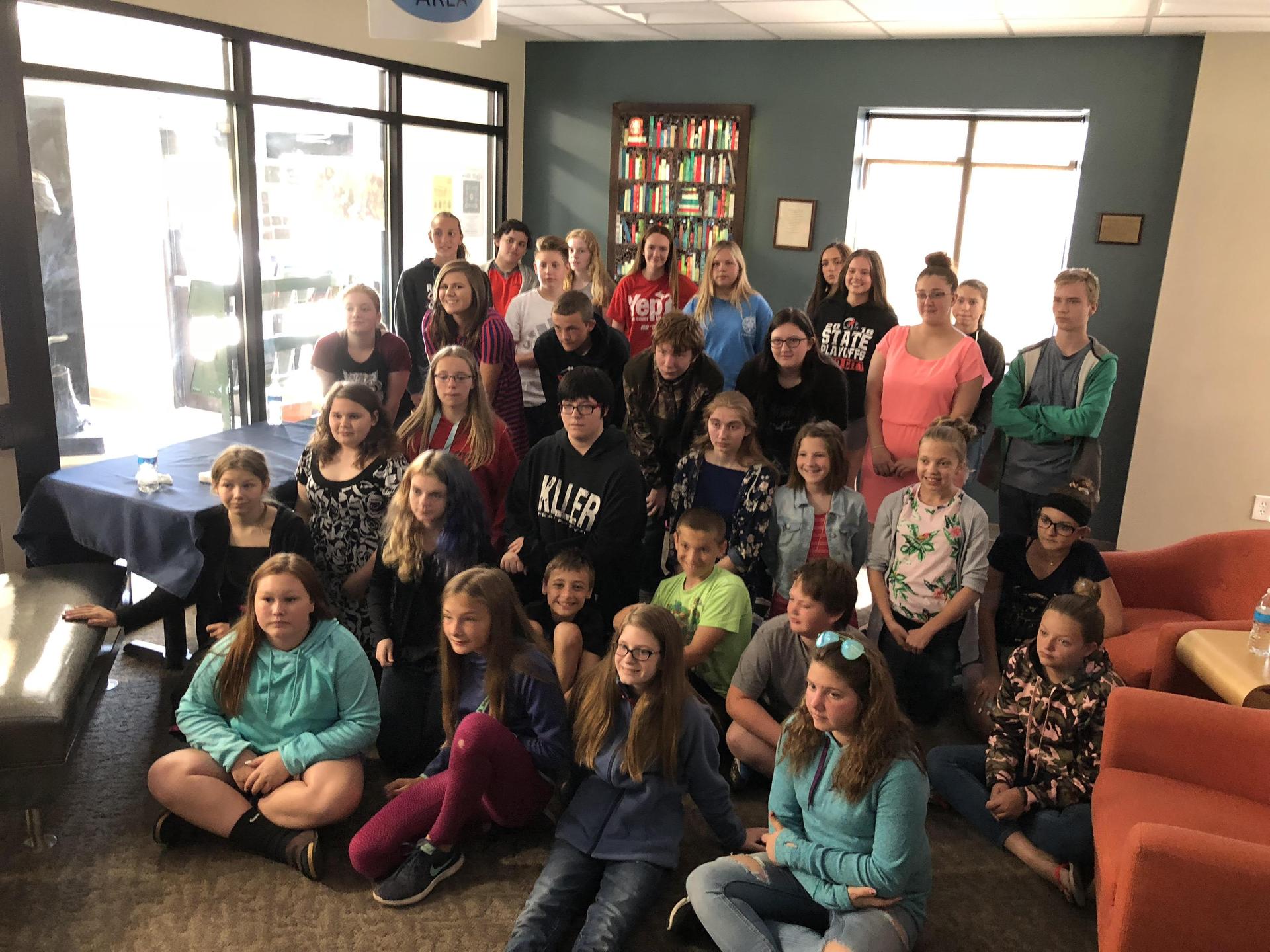 Photo of all the students in the Art Club