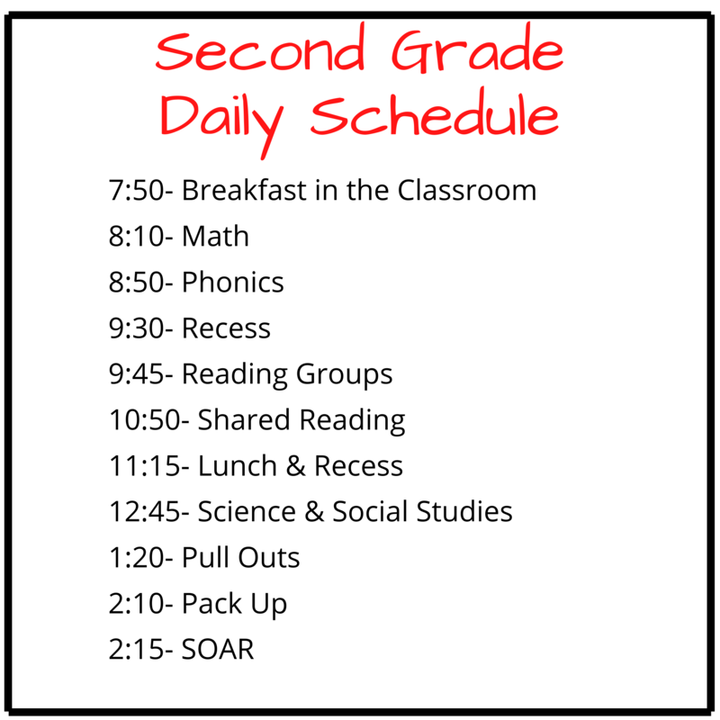 Second Grade Daily Schedule