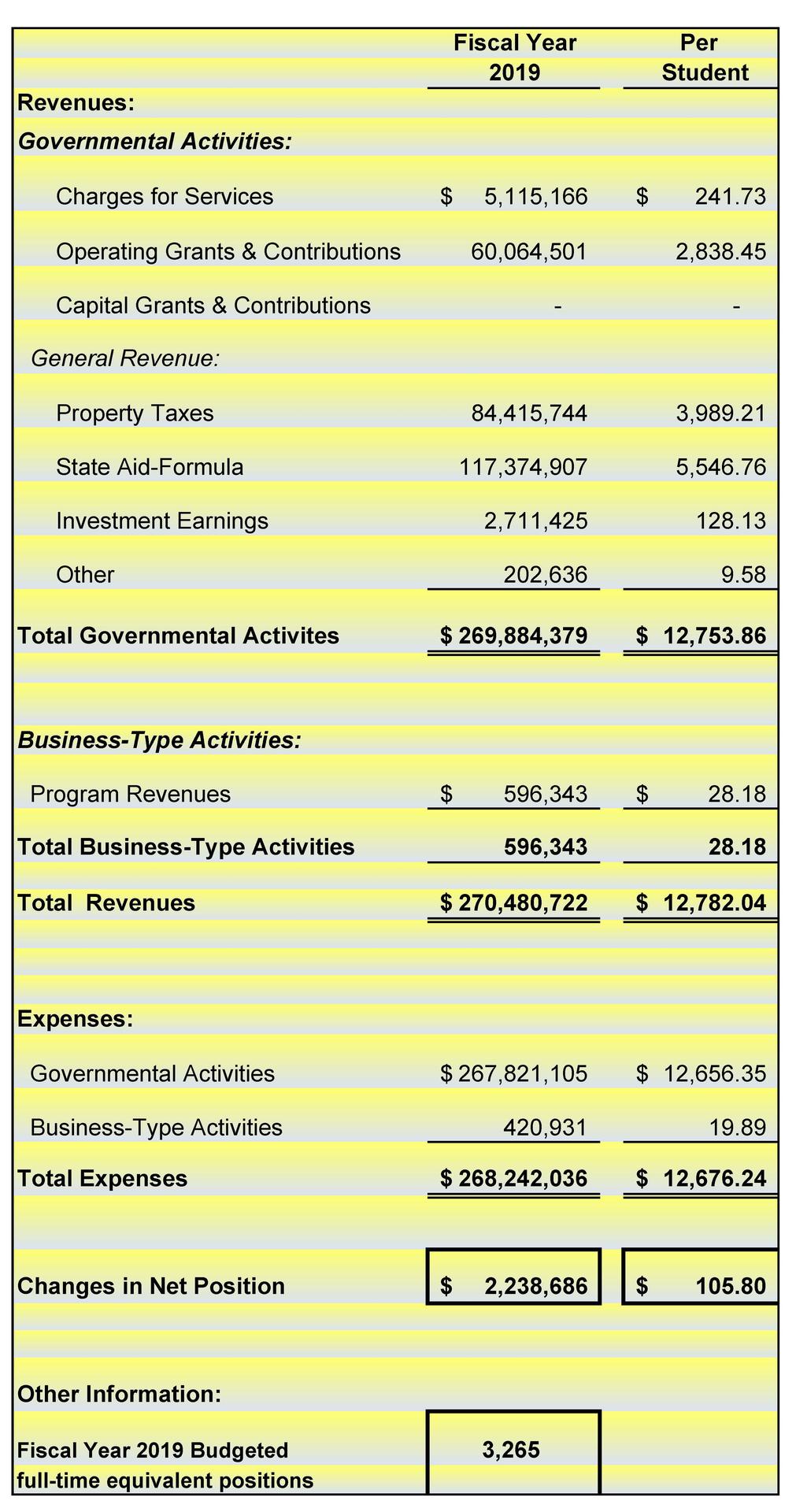 Fiscal Year 2019 Budgeted
