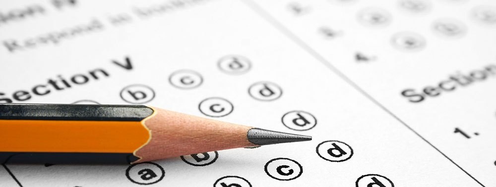 Pencil on a bubble answer sheet